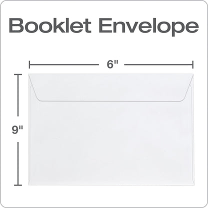 Columbian 6 x 9 Booklet Envelopes, Windowless, White, Gummed Closure, Mailing Envelopes, 100/Box (COLO915)