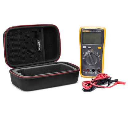 RLSOCO Hard Case for Fluke 115/117/114/17B+/233/179/15B+/116/177/18B+/113/77-IV & Fluke 101/106/107 Digital Multimeter, Fluke Multimeter Case with DIY Foam, Fits More Models - Red YKK Zip