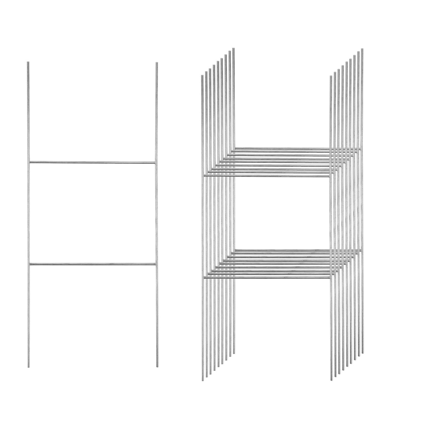 10pcs H Frame Wire Stakes, 16.5x7 Inch Heavy Duty Metal Yard Sign Stakes for Billboards and Signage Holders