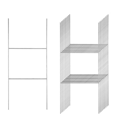 10pcs H Frame Wire Stakes, 16.5x7 Inch Heavy Duty Metal Yard Sign Stakes for Billboards and Signage Holders