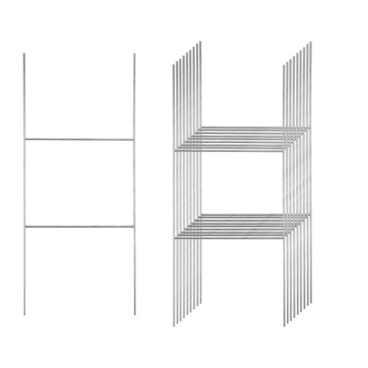 10pcs H Frame Wire Stakes, 16.5x7 Inch Heavy Duty Metal Yard Sign Stakes for Billboards and Signage Holders