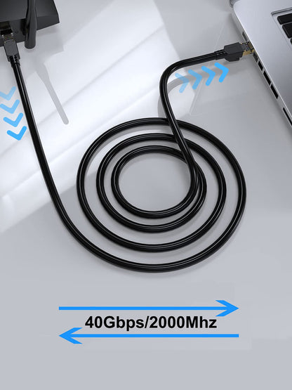 Cat8 Ethernet Cable 20ft Shielded, 26AWG Lastest 40Gbps 2000Mhz SFTP Patch Cord, Heavy Duty High Speed Cat8 LAN Network RJ45 Cable- in Wall, Outdoor, Weatherproof Rated for Router, Modem, Gaming