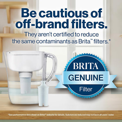 Brita Standard Replacement Filter, Reduces Contaminants while keeping healthy minerals, Certified by WQA to reduce Chlorine for improved taste, Made without BPA, Replace after 151 litres, 3 Count