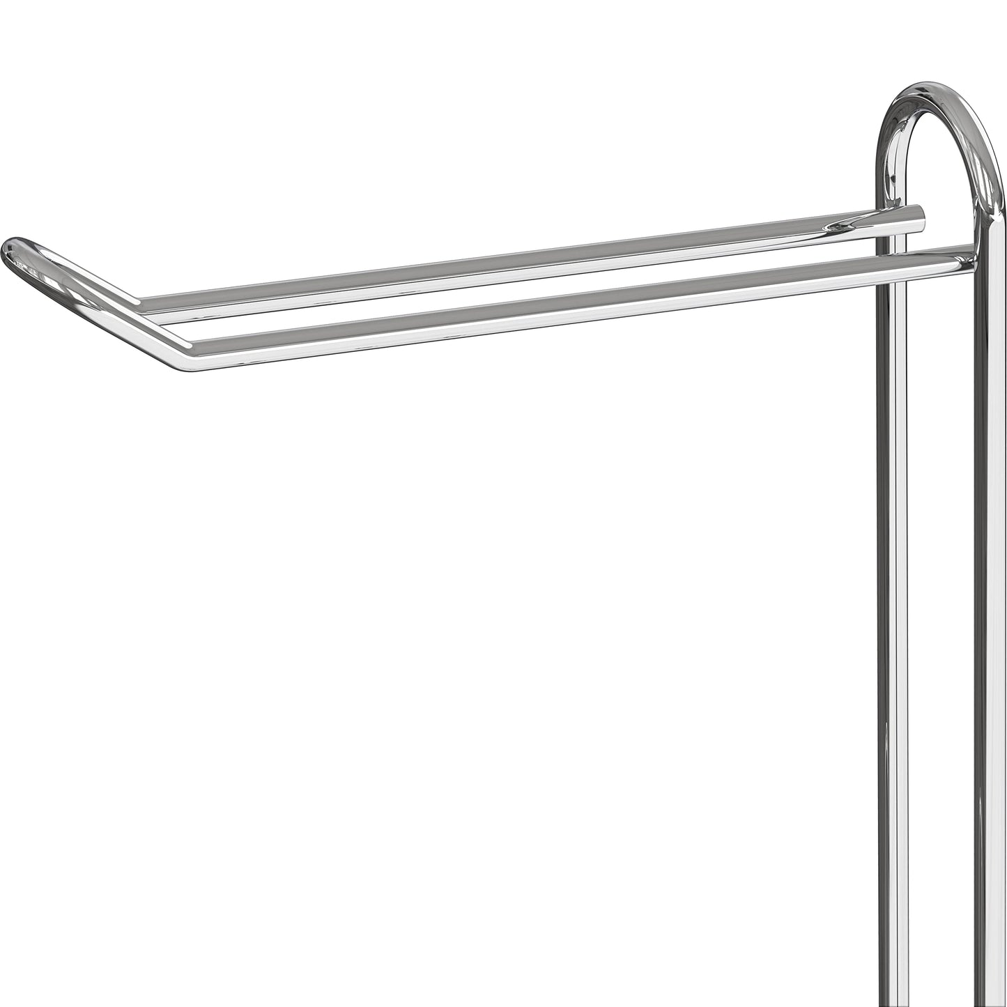 Simple Houseware Toilet Paper Holder Stand with Storage, Bathroom Freestanding Tissue Roll Organizer Holds 3–4 Rolls, Chrome
