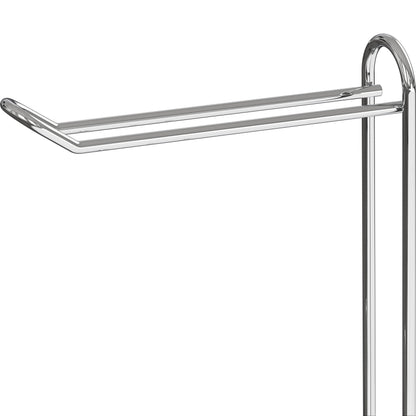 Simple Houseware Toilet Paper Holder Stand with Storage, Bathroom Freestanding Tissue Roll Organizer Holds 3–4 Rolls, Chrome