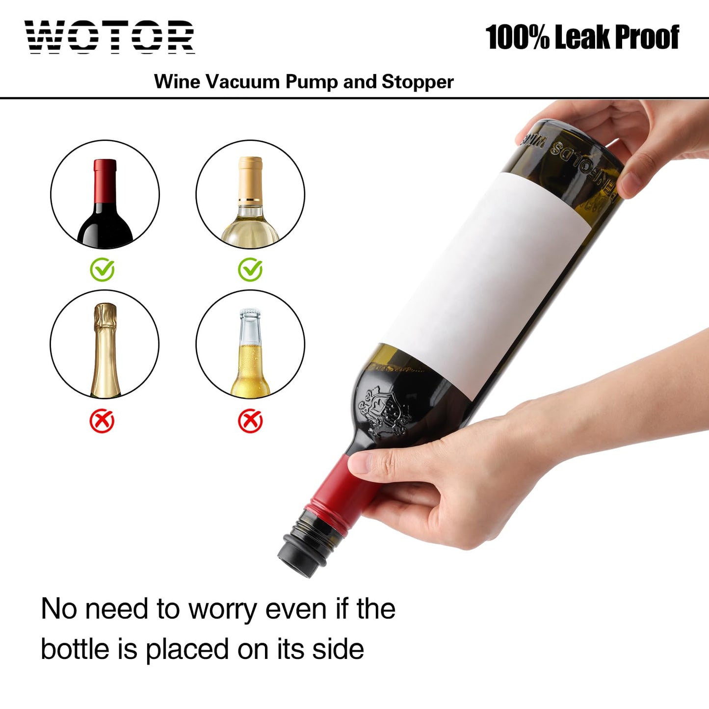 WOTOR Wine Saver Vacuum Pump with 20 Stoppers, Wine Stopper, Wine Preserver, Reusable Bottle Sealer Keeps Wine Fresh, Ideal Wine Accessories Gift