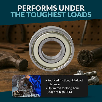 PGN (10 Pack) 6202-ZZ Bearing - Lubricated Chrome Steel Sealed Ball Bearing - 15x35x11mm Bearings with Metal Shield & High RPM Support