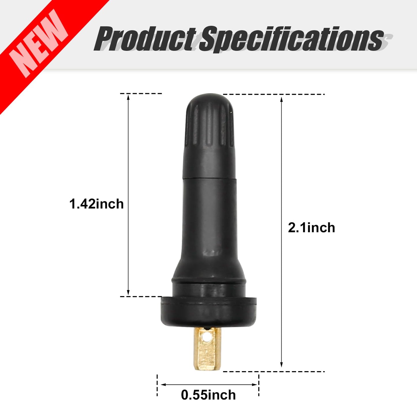VIKKSAER 20Pcs TPMS 20008 Rubber Snap-in Tire Valve Stem Fit for 0.45” Rim Holes on Standard Vehicle Tires