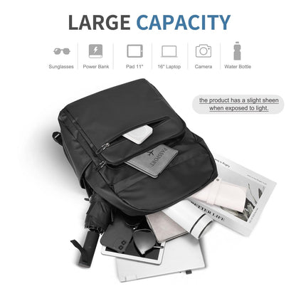 SUIKIHUM 16 Inch Laptop Backpack for Men Women, Travel Backpack W/Anti-Theft Pocket, Business Backpack Lightweight Water-Resistant TSA Approved for Work College, Black