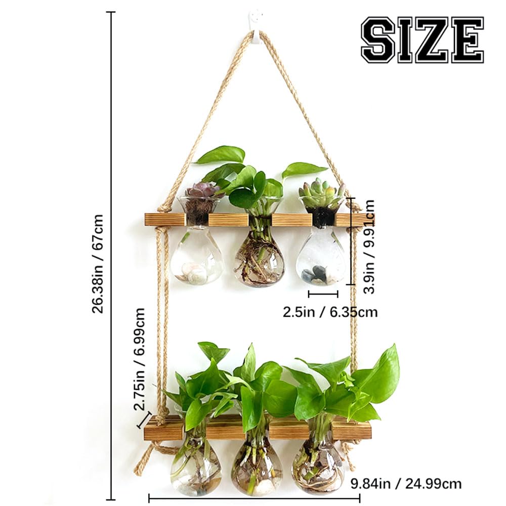 2 Tiered Plant Propagation Station,Hanging Propagation Station,Plant Propagation Station Wall Hanging,Gardening Gifts for Women