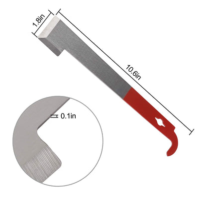 ZOENHOU 5 Pack 10.6 Inch Beehive Tool with J Hook, Frame Lifter and Scraper, Stainless Steel Beekeepers Supplies, Beekeeping Equipment, Red Handle