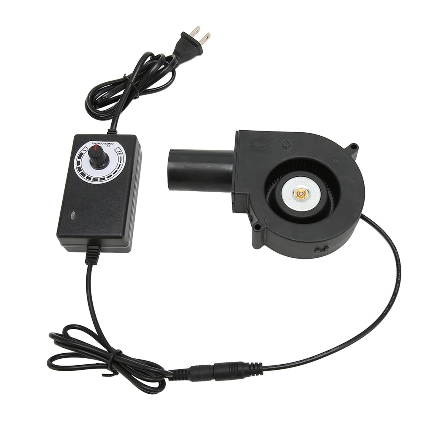 Smal Blower Fan, 120mm Mini Small Blower Fan DC Cooling Fan 12V Brushless Motor Blower Fan with Speed Control for Receiver DVR for Modem Cooling US Plug 100 to 240V