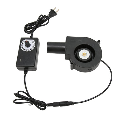 Smal Blower Fan, 120mm Mini Small Blower Fan DC Cooling Fan 12V Brushless Motor Blower Fan with Speed Control for Receiver DVR for Modem Cooling US Plug 100 to 240V