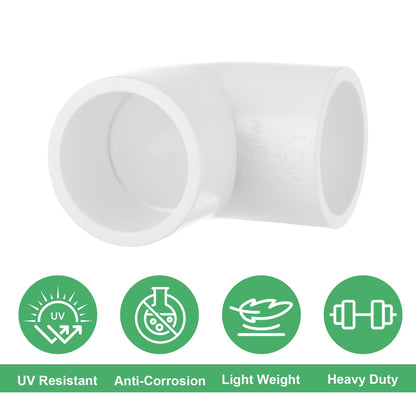 30pcs 3/4 PVC Fittings 90 Degree Elbow 2 Way PVC Pipe Fittings Right Angle Elbow PVC Adapter Furniture Build Grade PVC Pipe Adapter Fittings SCH40 PVC Corner Fittings