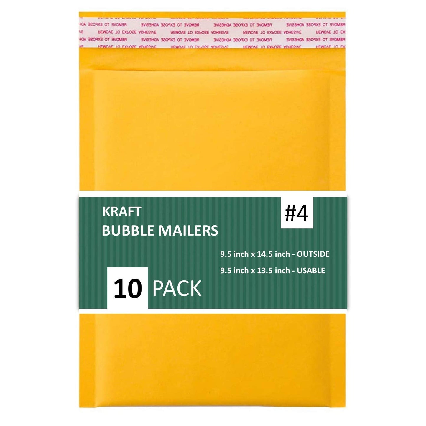 Sales4Less #4 Kraft Bubble Mailers 9.5X14.5 Inches Shipping Padded Envelopes Self Seal Waterproof Cushioned Mailer 10 Pack