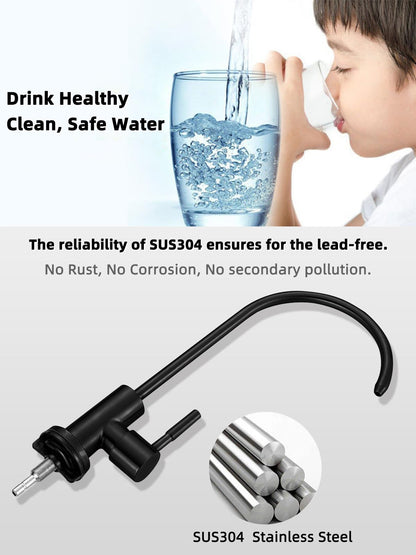 Bifordo Drinking Water Faucet Matte Black,Lead-Free Water Filter Faucet,Easy to Install Reverse Osmosis Faucet for Kitchen Bar Sink