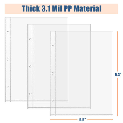 6 x 9 Brochure Sleeves, 50 Pack, Page Protectors for Broadway Play Programs and Theater Programs, Top-Loading Sheet Protectors