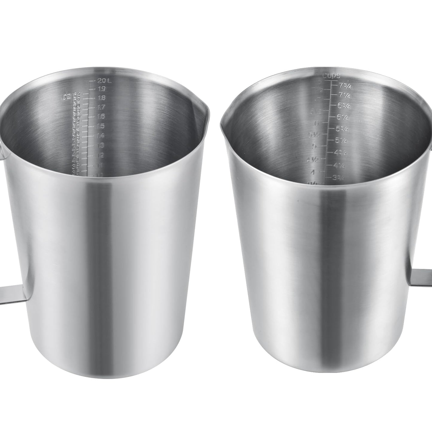 Stainless Measuring Cup (2000ML), KSENDALO 8 Cup Stainless Measuring Cup, Stainless Pitcher with Marking with Handle, 64 Ounces (2.0 Liter)