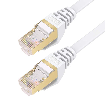 BUSOHE CAT8 Ethernet Cable 50ft, High Speed Flat Internet Computer Patch Cord, 40Gbps 2000Mhz Faster Than Cat7/Cat6/Cat5, RJ45 Flat Cable Shielded in Wall, Indoor/Outdoor