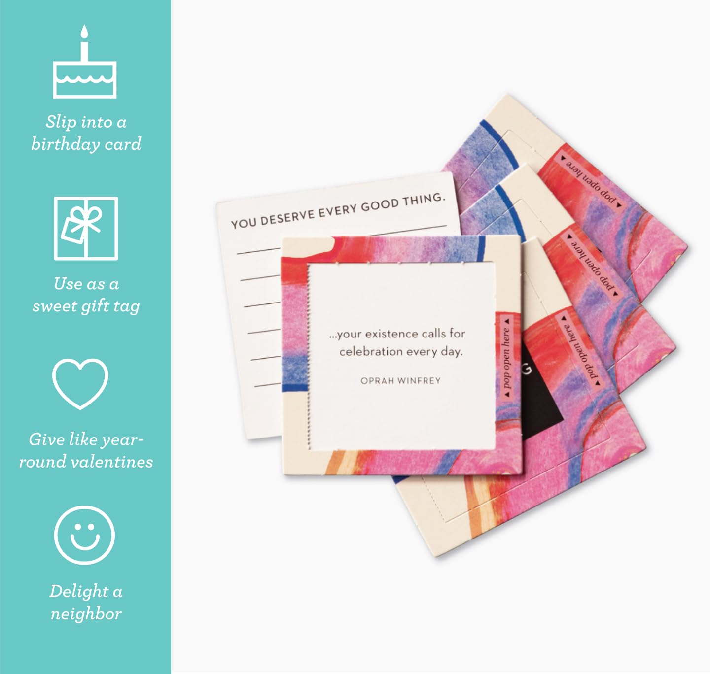 Compendium ThoughtFulls Pop-Open Cards — 2-Pack of Celebrating You, You’re Wonderful — 60 Pop-Open Cards, Each with a Different Message Inside