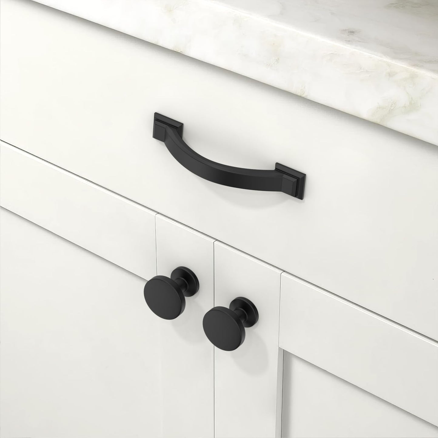 Talentedeco 10 Pack Matte Black Cabinet Pulls 3 Inch(76mm) Kitchen Cabinet Handles Cabinet Hardware for Drawer Pulls