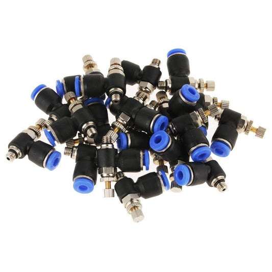 20PCs 4mm Pneumatic Quick Connector M5 Push to Connect Elbow Fittings Pneumatic Air Control Valve Flow Control Connector