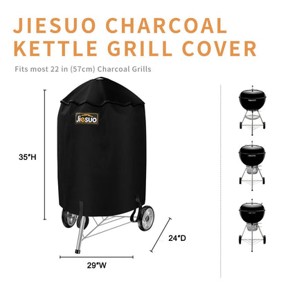 BBQ Cover for Weber Charcoal Kettle, Premium 22 Inch Grill Cover, Heavy Duty Waterproof Grill Covers