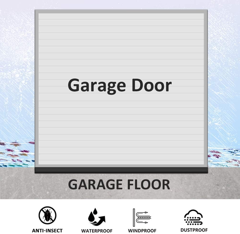 DGSL Universal Garage Door Seal, Garage Door Rubber Seal Strip Replacement, Weatherproofing Garage Door Weather Stripping with Nails (20 Feet)
