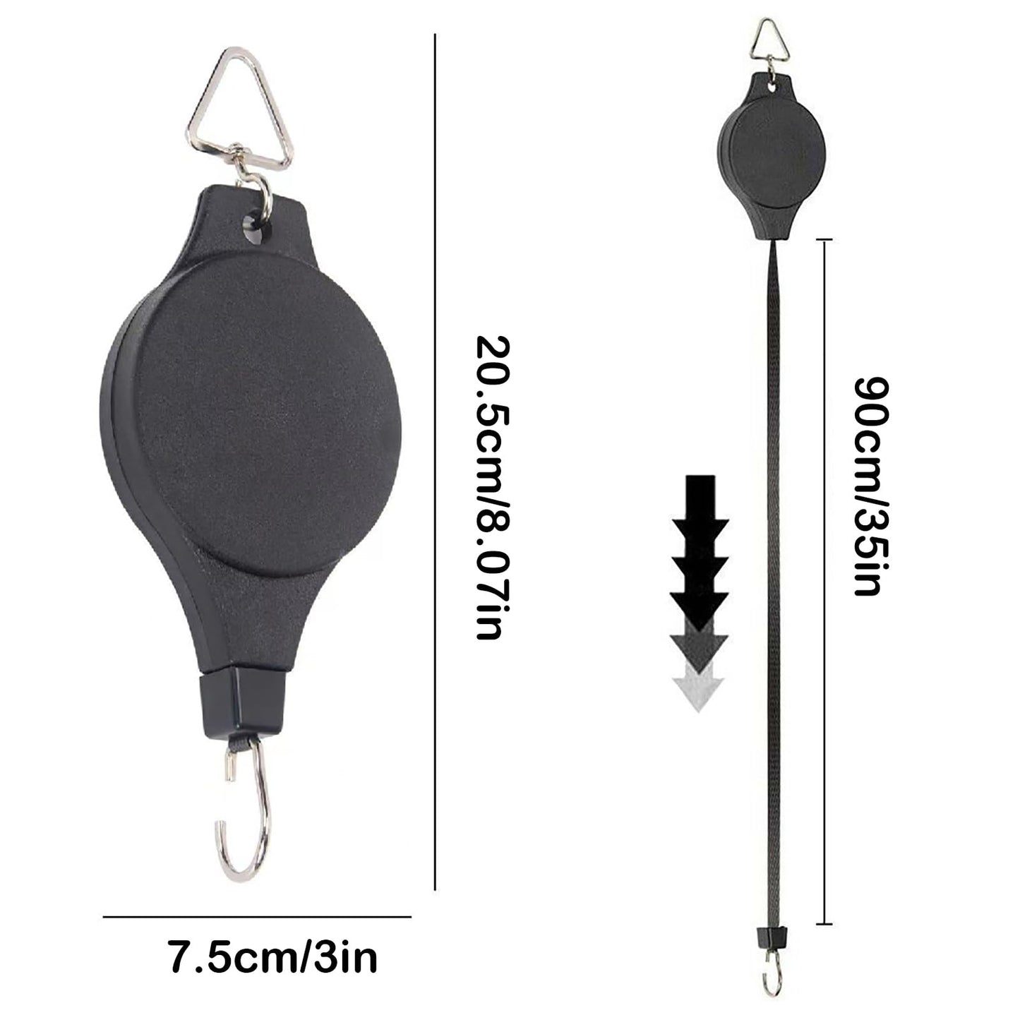 5 Pack Retractable Plant Hanger,Easy Reach Hanging Plant Hook Pulley Flower Basket for Garden Basket and Birds Feeder Hang High up and Pull Down to Water Or Feed