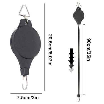 5 Pack Retractable Plant Hanger,Easy Reach Hanging Plant Hook Pulley Flower Basket for Garden Basket and Birds Feeder Hang High up and Pull Down to Water Or Feed