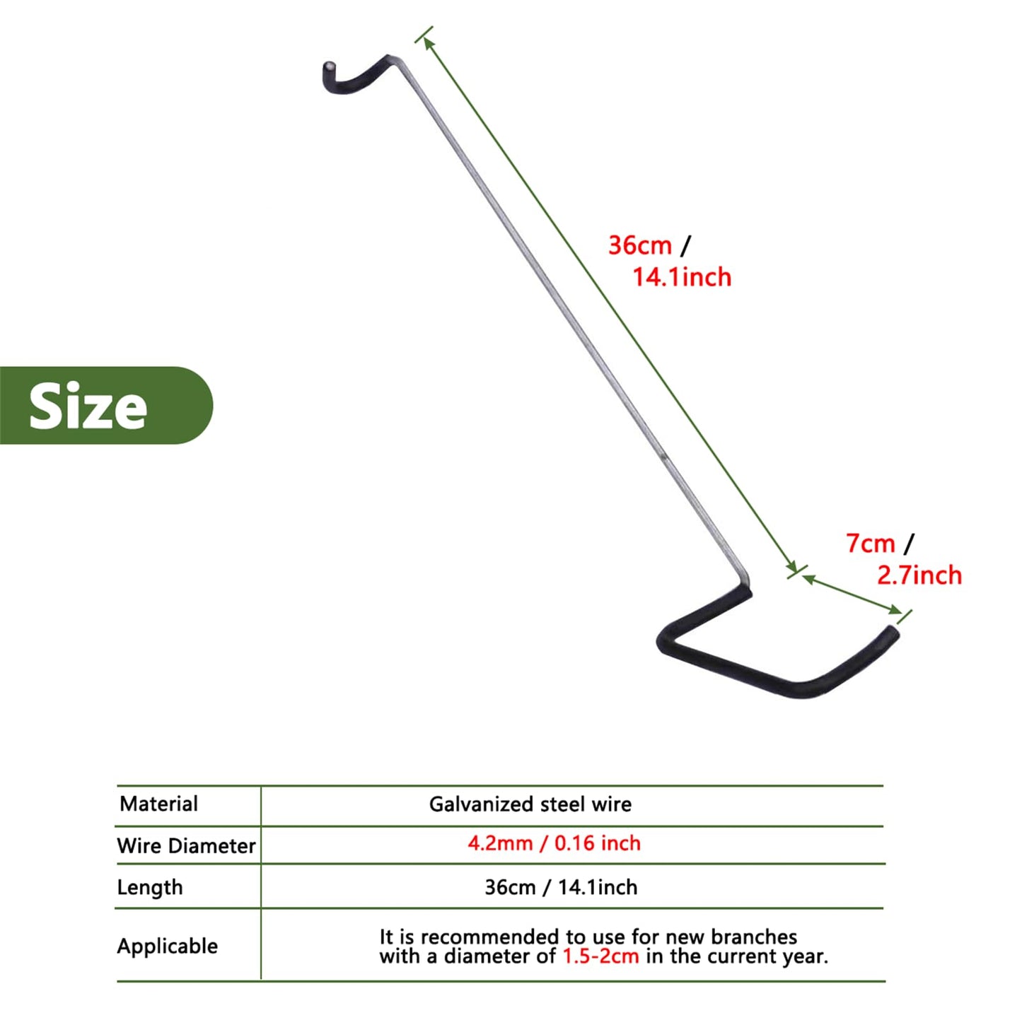 WLSANX Fruit Tree Limb Spreader 10pcs,14inch Branch Puller,New Fruit Branch Spreader Plastic Hose Wrapped Iron Wire Don't Damage Branches,Tree Open Angle Pull Branch Bending Tool