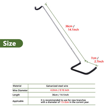 WLSANX Fruit Tree Limb Spreader 10pcs,14inch Branch Puller,New Fruit Branch Spreader Plastic Hose Wrapped Iron Wire Don't Damage Branches,Tree Open Angle Pull Branch Bending Tool