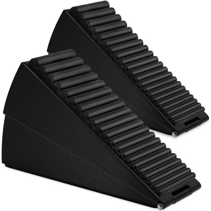 Actvty Heavy Duty Door Stopper, 2Pcs Wedge Door Stops, 3 Inch High Strongest Doorstop, Stainless Steel Spring Loaded Stopper Suits Any Heavy Doors