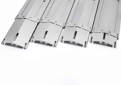 Universal Adjustable Stainless Steel Heat Plate Plate Shield, Heat Tent, Flavorizer Bar, Burner Cover, Flame Tamer (Expands from 11.75" up to 21" L) for Brinkmann 810,4 PCS