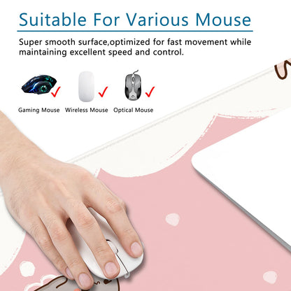 Pink Mouse Pad Cute Cat Large Gaming Mouse Pad Kawaii Keyboard Pad XL Desk Mat 31.5x11.8 inch Large Desk Pad Mouse Mat Pink Office Desk Accessories (Pink Cat -2)