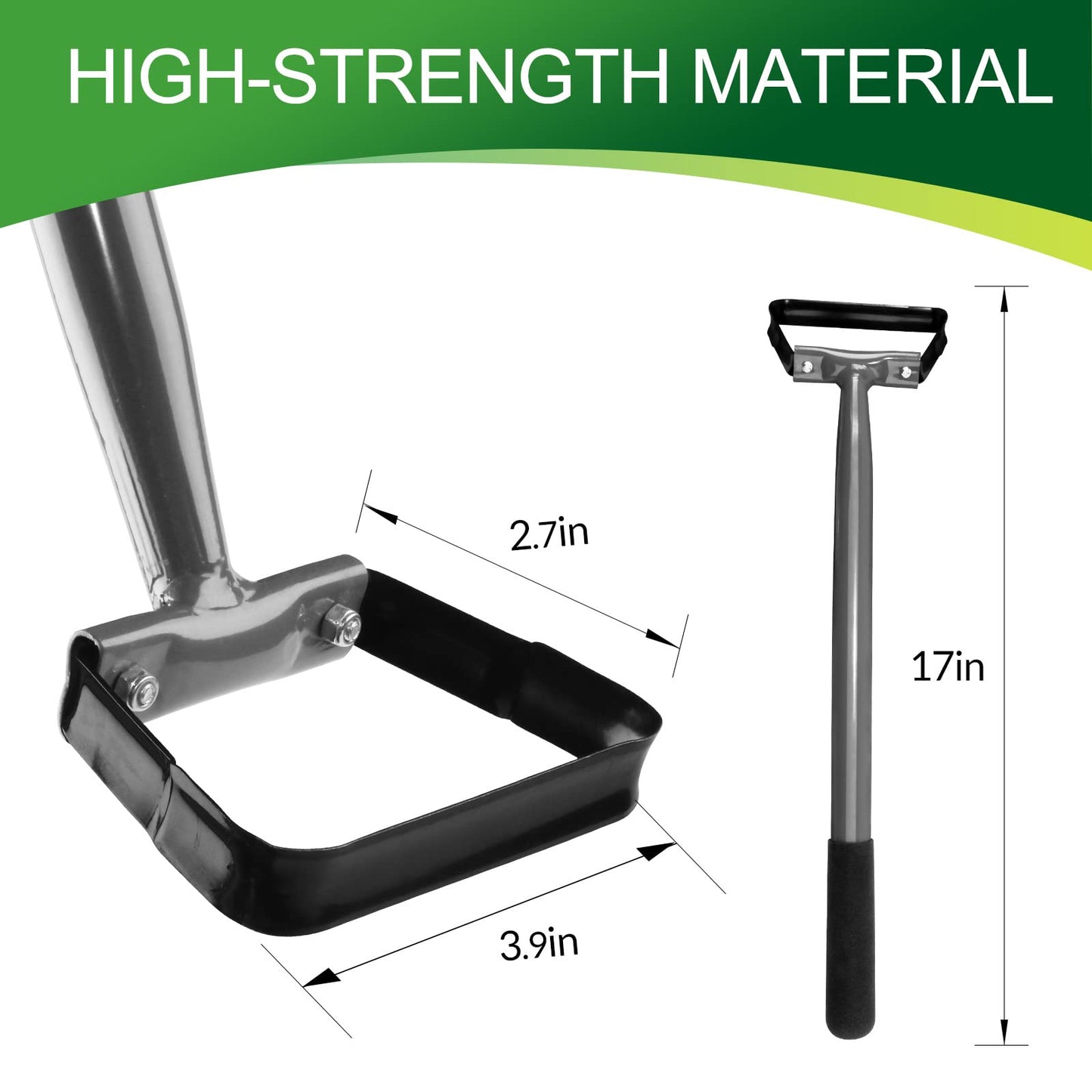 Walensee Stirrup Hoe Garden Tool, U-Shaped Hula Weeding Tool with 14 Inch Scuffle Loop, Sharp Metal Hand Cultivator Rake for Lawn, Garden or Greenhouse, Durable Grass Scraper, Mini Gift, Grey