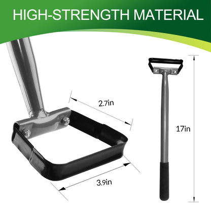 Walensee Stirrup Hoe Garden Tool, U-Shaped Hula Weeding Tool with 14 Inch Scuffle Loop, Sharp Metal Hand Cultivator Rake for Lawn, Garden or Greenhouse, Durable Grass Scraper, Mini Gift, Grey