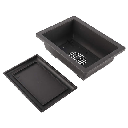 Artilife 6Pcs 6.5Inch Bonsai Pots,Plastic Bonsai Training Pots Humidity Trays Square Nursery Pots for for Plants, Flowers, Herbs, African Violets & Seed Nursery