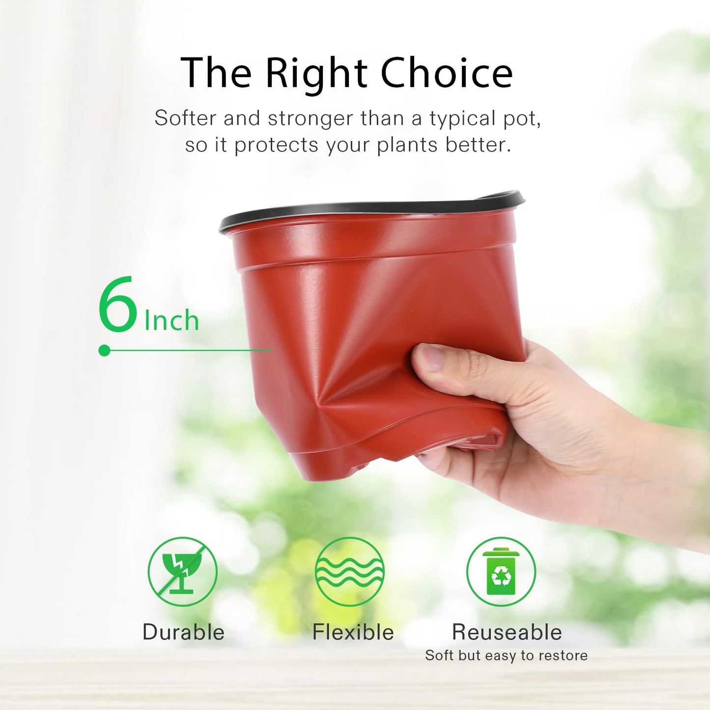 VIVOSUN 50 Pcs 6 Inch Plastic Plant Nursery Pots, Seed Starting Pot, Flower Plant Container for Seedlings, Cuttings, Transplanting