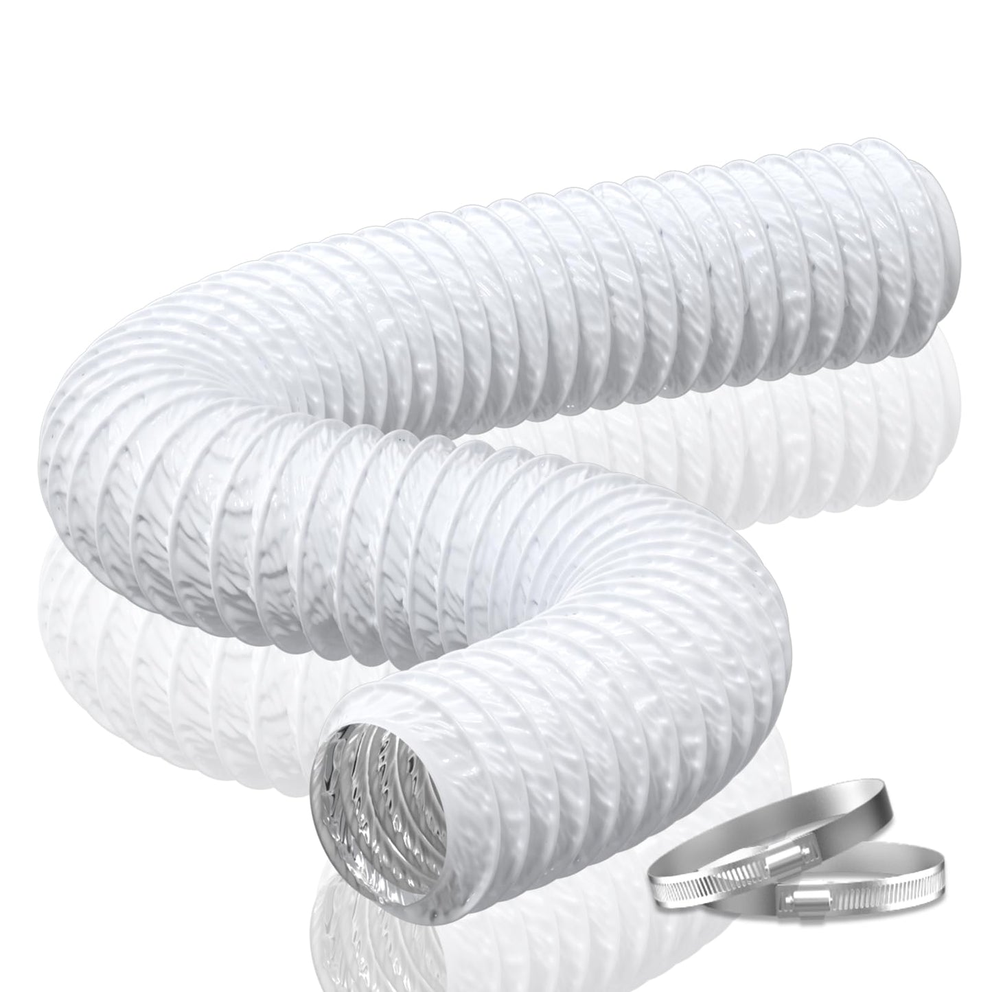 Hon&Guan Dryer Vent Hose 3 Inch Ducting Insulated 16FT Air Duct with 2 Clamps,Heavy-Duty Three Layer PVC and Aluminum Flexible Duct Protection for HVAC Ventilation, Duct Fan Systems(75mm-5M)