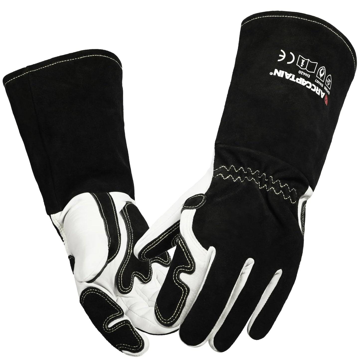 ARCCAPTAIN Tig Welding Gloves Premium Goatskin Grain Leather, Dexterity, Comfort, Duralble Tig Gloves for Work Protection