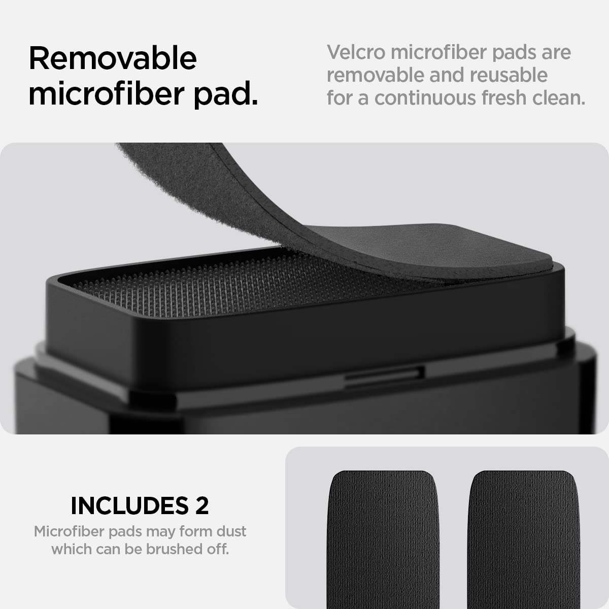 Spigen EZ Slide & Brush Car Screen Cleaner for Screens, Phones, Laptops, Tablets - No Solution Needed (Extra Microfiber Pad Included) [Black]