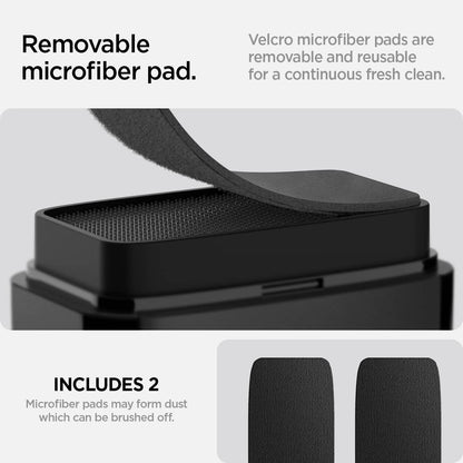 Spigen EZ Slide & Brush Car Screen Cleaner for Screens, Phones, Laptops, Tablets - No Solution Needed (Extra Microfiber Pad Included) [Black]