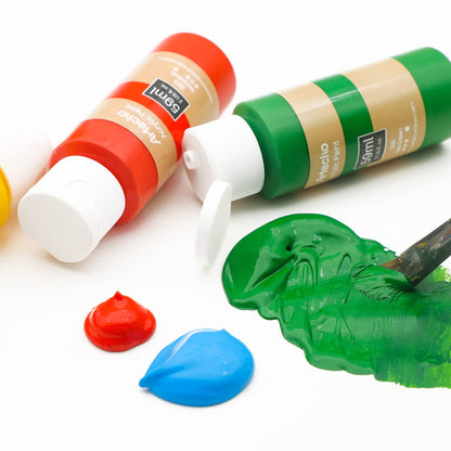 Artecho Acrylic Paint Set 24 Colors 2oz/59ml, Art Craft Paint for Art Supplies, Paint for Canvas, Rocks, Wood, Fabric and Ceramic, Non Toxic Paint for Artists, Beginners and Adults