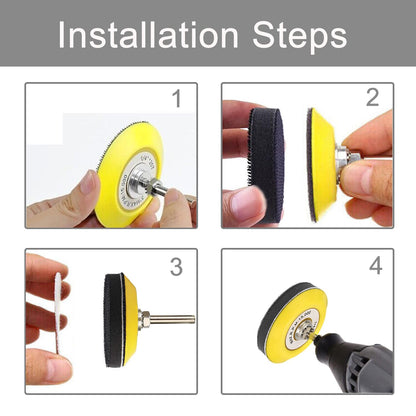 3 Inch Sanding Disc Drill Polishing Kit Sanding Attachment, 158 Pcs Wet Dry Car Headlight Restoration Kit Hook and Loop Sandpaper with 1/4" Shank, Backing Pads, Interface Pads and Polishing Pads