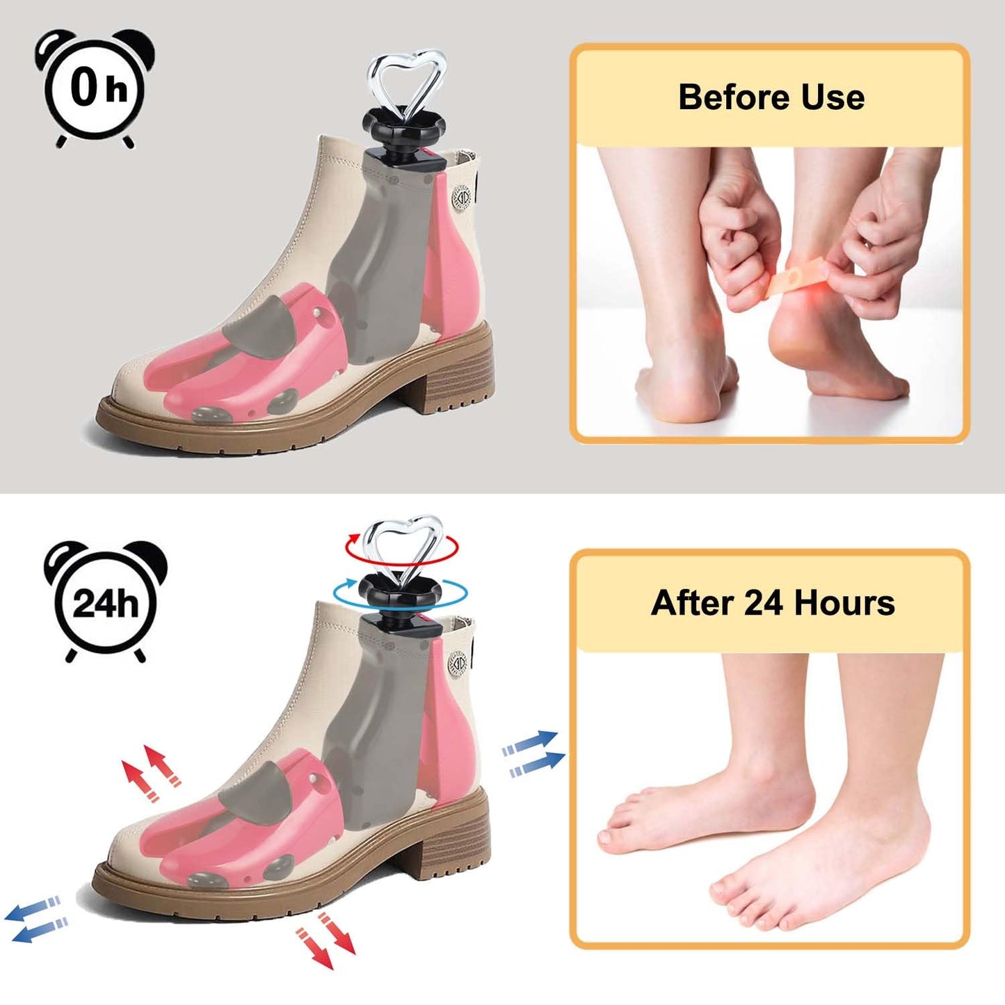 Tigcent Shoe Stretcher Women Men, Adjustable Shoe Tree, Plastic, Unisex Adult, Shoe-Tree, Shoe Stretcher, Women Size 6-11, Men's 5-9.5