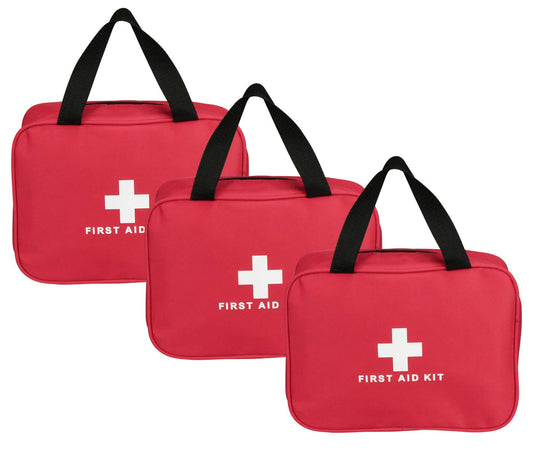 AOUTACC 3 Pack Nylon First Aid Empty Kit,Compact and Lightweight First Aid Bag for Emergency at Home, Office, Car, Outdoors, Boat, Camping, Hiking(Bag Only)