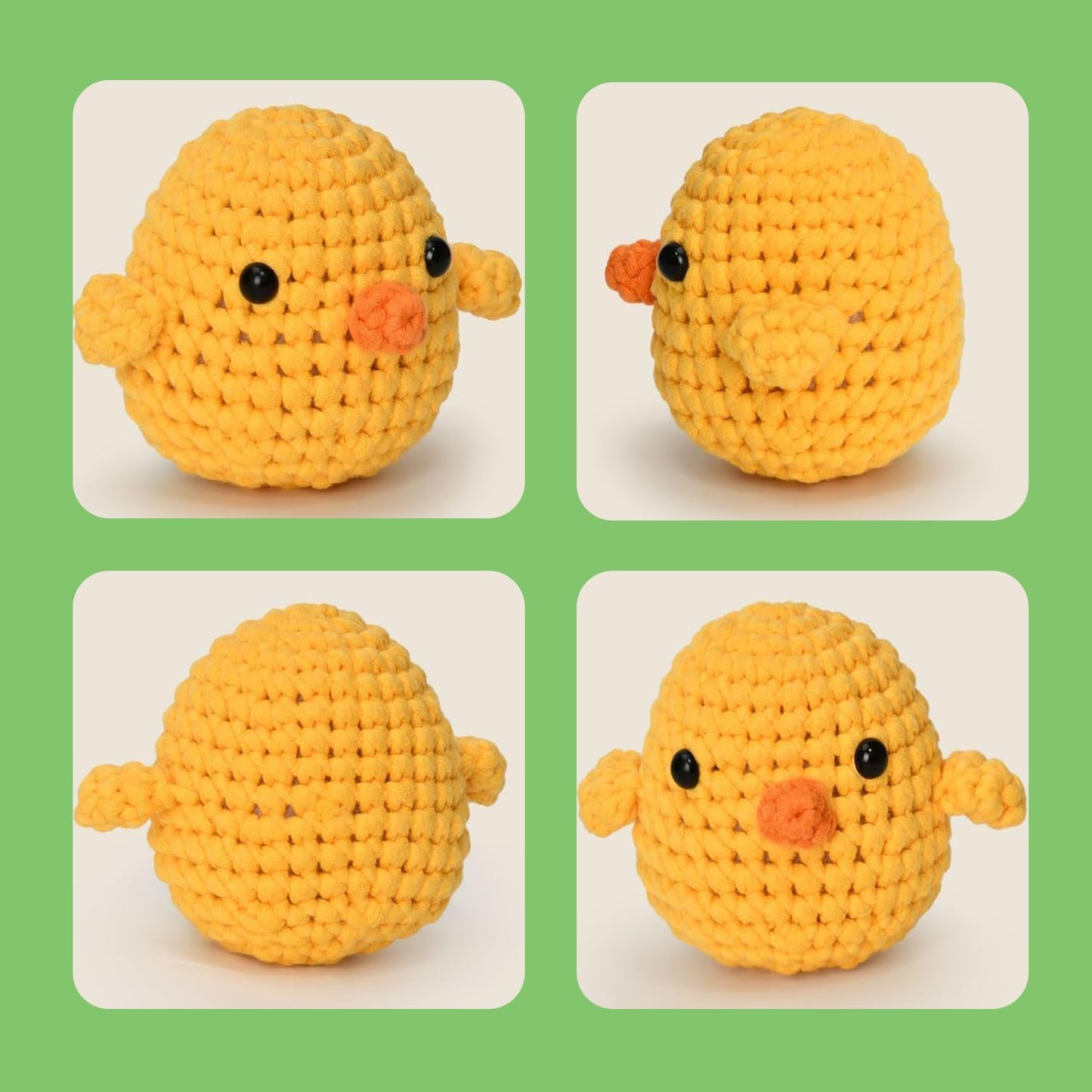 Crochet Kit for Beginners, Crochet Starter Kits for Adults Amigurumi Craft Knitting Crochet Kits with Step-by-Step Video Tutorials, Beginner Friendly Yarn-Dinosaur-Chick-Bee