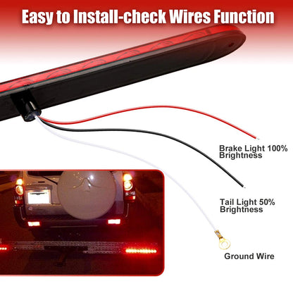 CZC AUTO 16 Inch 11 LED Trailer Light Bar Strip 2 PCS 12V Tail Light Waterproof Red Light for Tail Running Stop Brake Turn Signal Marker Light ID Bar on RV Truck Boat Trailers