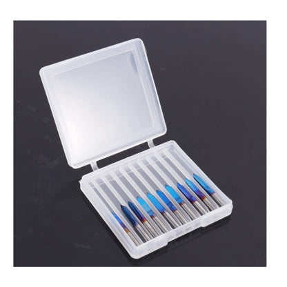10pcs 30°& 60°Engraving Bits 1/8" Shank Nano Blue Coat Solid Carbide CNC Wood Carving Bits for 2D&3D Sculpture Signmaking